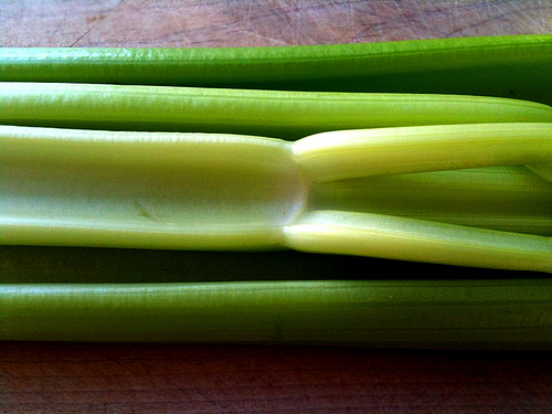 green celery stalks