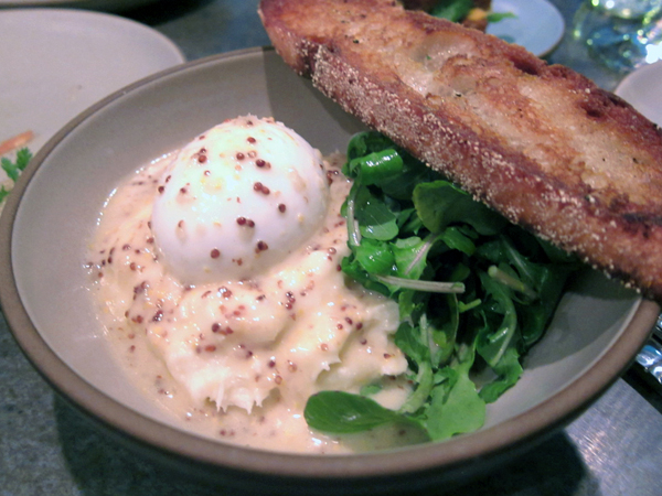 Son of a Gun Restaurant - Brandade with Poached Egg and Grilled Bread