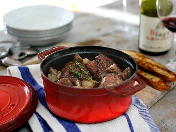 Coq au Vin in Staub Pot