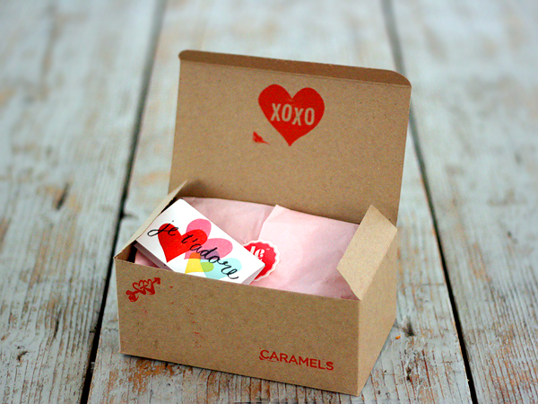 Le Bon Garcon Caramels - open box and card Le Bon Garcon Caramels - open box and card