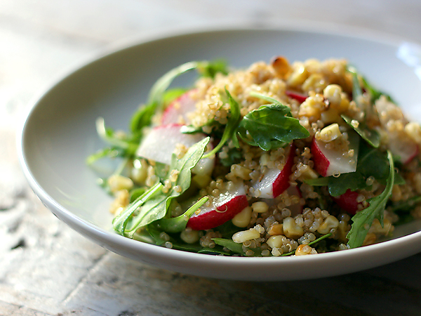 Quinoa with Roasted Corn, Avocado, Radish