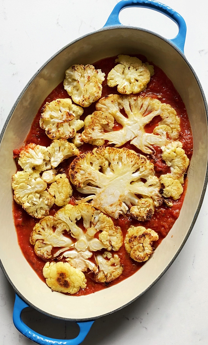 cauliflower parm parmesan, in marinara tomato sauce