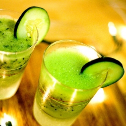 Kermit Cocktail with Vodka Kiwi Lime and Cucumber