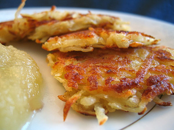 Basic Potato Latkes, Homemade Applesauce