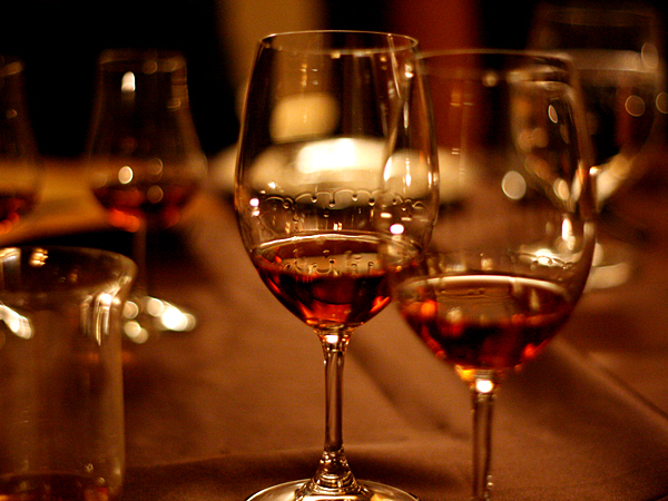 Hardy Cognac, wine glasses