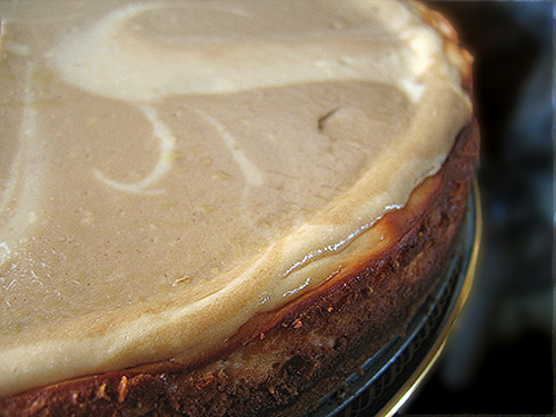 Baileys Irish Cream and Coffee Swirled Cheesecake