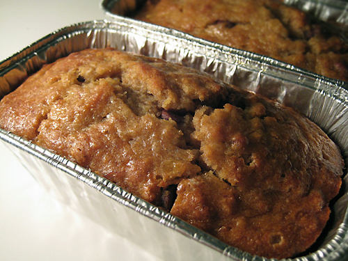 Mini Chocolate Chip Banana Breads in Loaf Pans