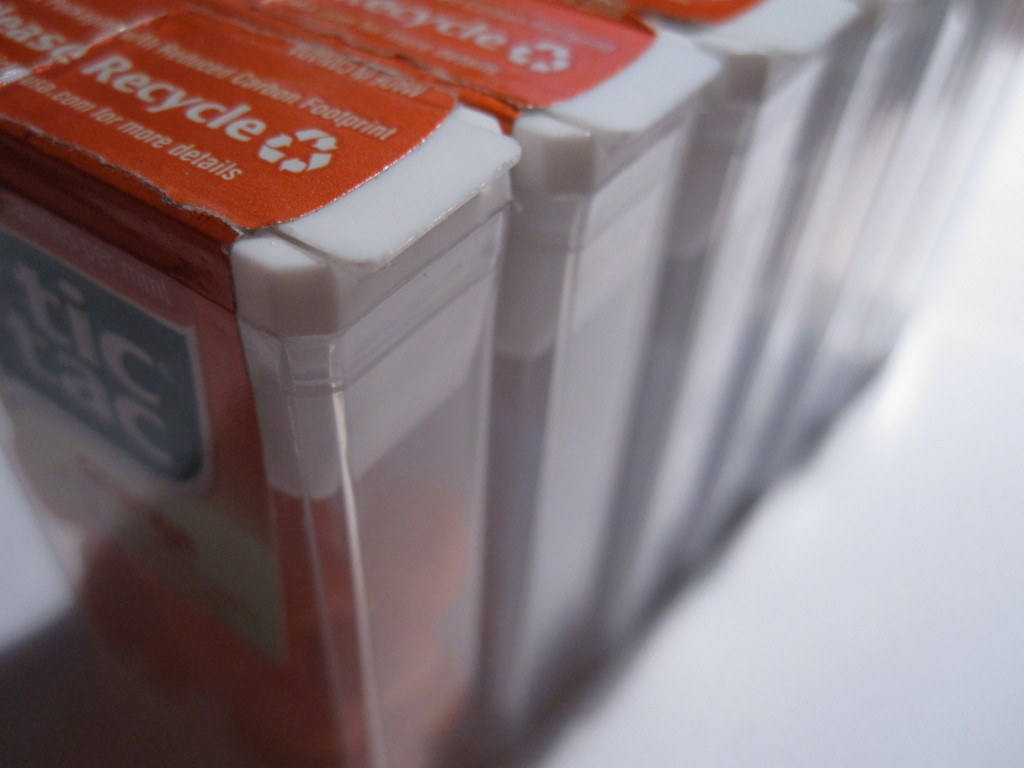 Empty Orange Tic Tac Boxes