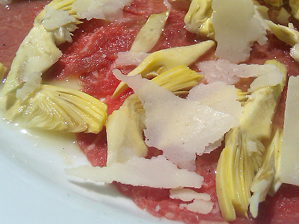 Sor Tino Restaurant, Brentwood - Carpaccio with Shaved Baby Artichokes