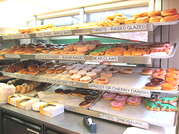 Bob's Coffee and Donuts, Farmers Market LA - shelves