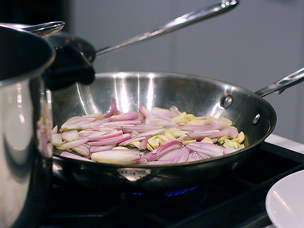 Onions and Garlic in Pan