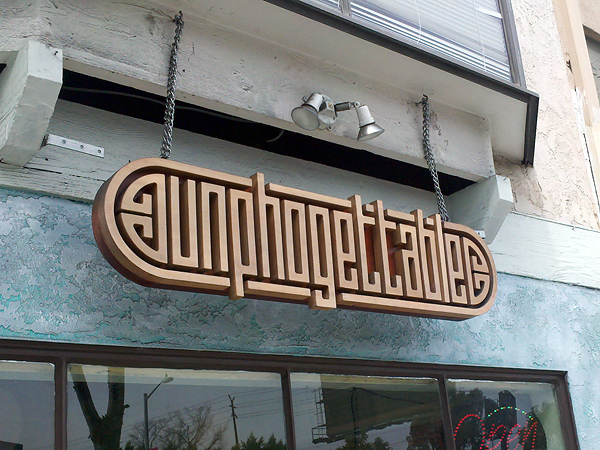 Unphogettable restaurant - sign