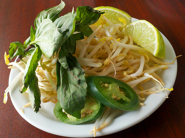Unphogettable restaurant - sprouts, basil lime jalapeno garnish