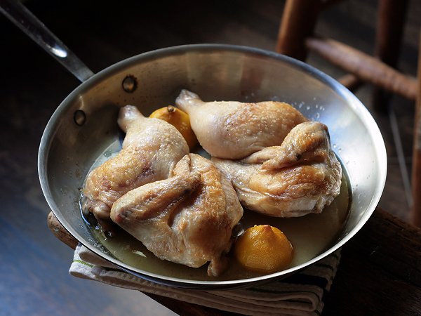 Jonathan Waxman's Roast Chicken, in pan