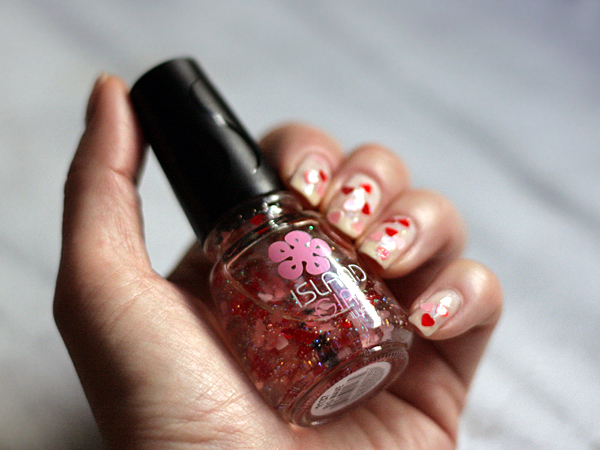 pink red heart island girl nail polish