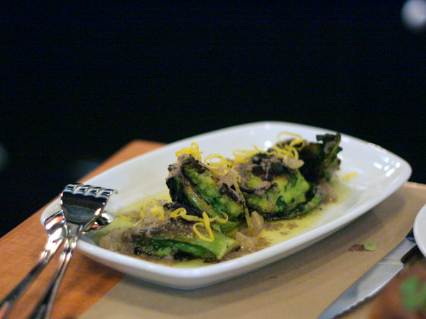 spacca restaurant - romanesco broccoli cauliflower with lemon bagna cauda