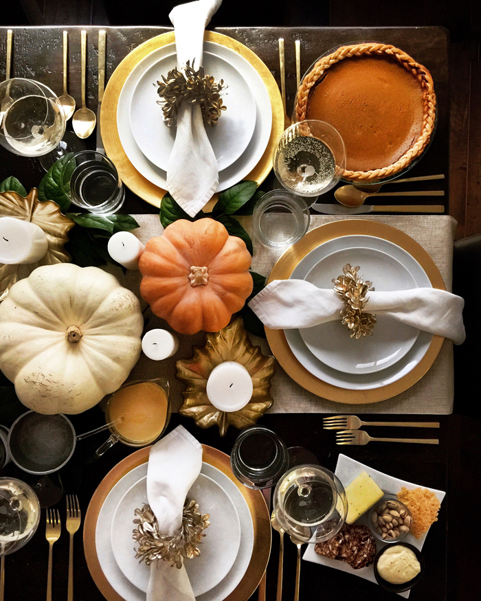 pumpkin pie on elegant thanksgiving table