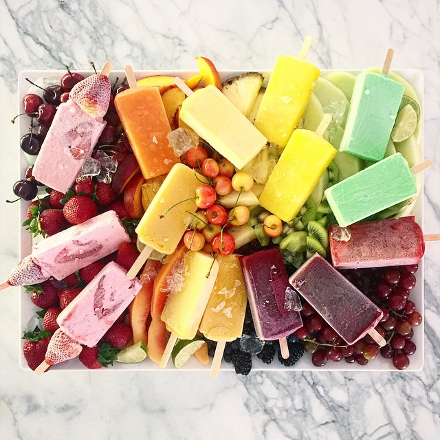 mateo's paletas on fresh fruit platter