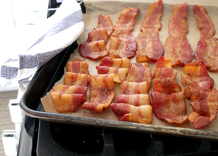 wavy cooked bacon