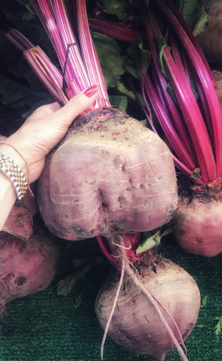 HUGE red beet, farmers arket