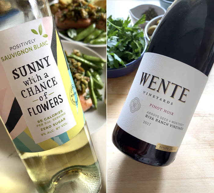 sunny with chance of flowers california sauvignon blanc and wente vineyards pinot noir