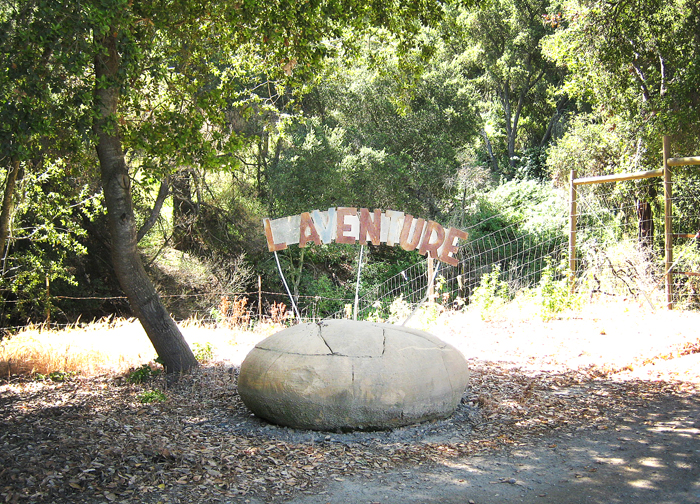 welcome sign at l'aventure winery, paso robles